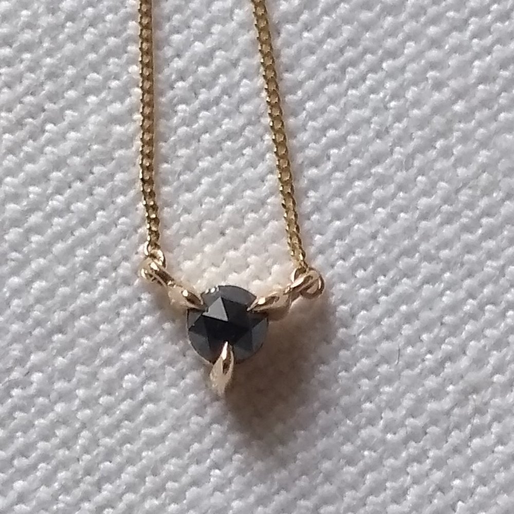 Catbird Black Diamond Fizz Necklace, Sparkler 14k gold